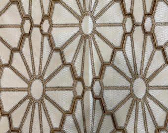 Art-Deco-Stoffmuster, Gold, Gilt, Kissenherstellung, Polsterung, Nähen, Quilten, Kunsthandwerk, geometrisches Muster