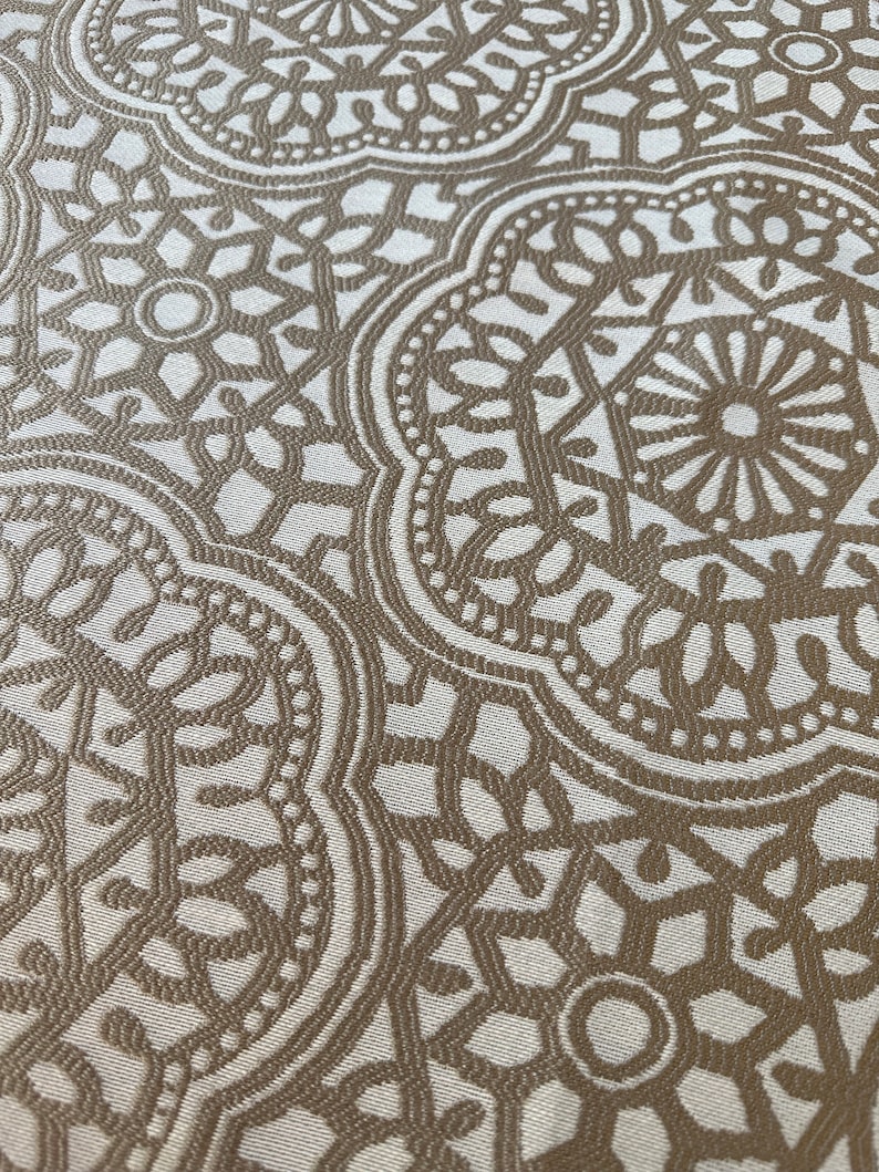 Crypton Fabric Sample: Medallion Pattern, Stain Resistant, Taupe ...