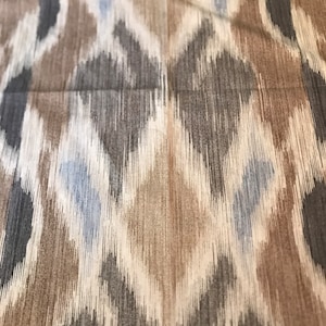 Abstract Printed Fabric Sample, Fat Quarters, Upholstery, Pillows Cushion Covers, Sewing Quilting Crafts, Gray, Beige, Blue, Cotton