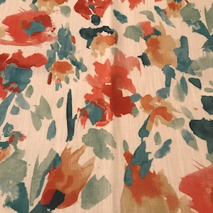 Fortress Fabric Remnant Sample, Indoor Stain Resistant, Fat Quarters, Crafts, Quilting, Pillows Cushion Covers, Sewing, Abstract Floral