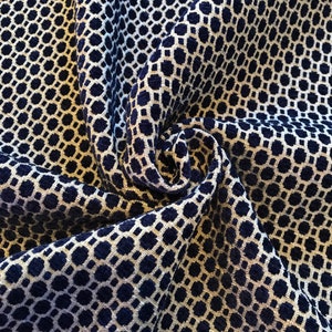 High-End Remnants Samples, Fat Quarters Squares, Sewing Crafts Quilting, Upholstery, Pillows Cushion Covers, Navy Blue, Dots