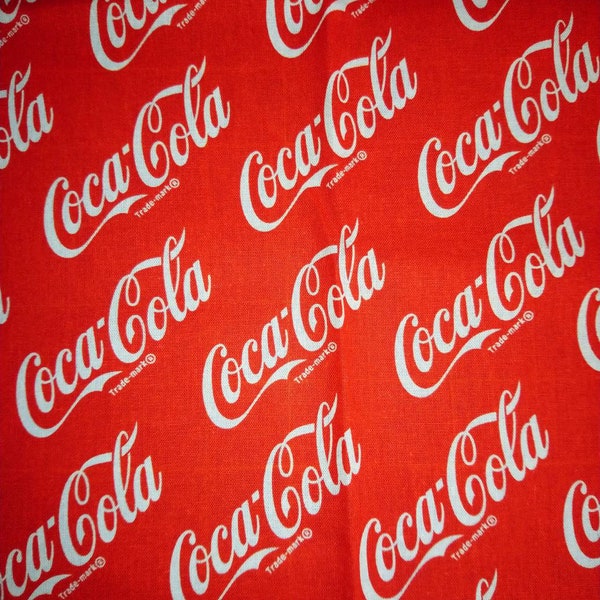 Coca Cola Cotton Fabric Etsy