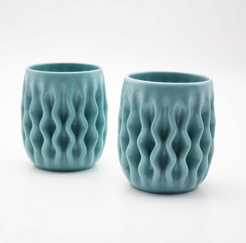 3D Printed Porcelain Coffee Cup - Entropy Series - Green - Etsy