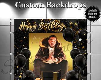 Custom Birthday Backdrop: Personalized Photo Banner (Digital or Printed)