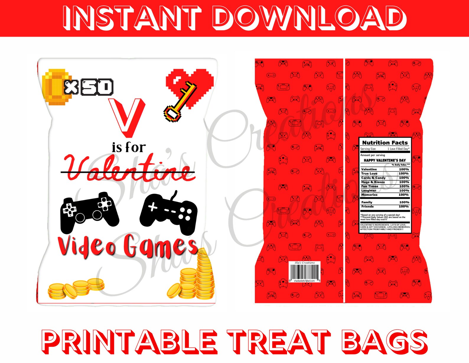 Printable Valentine's Box and Wrapper Bundle - Etsy