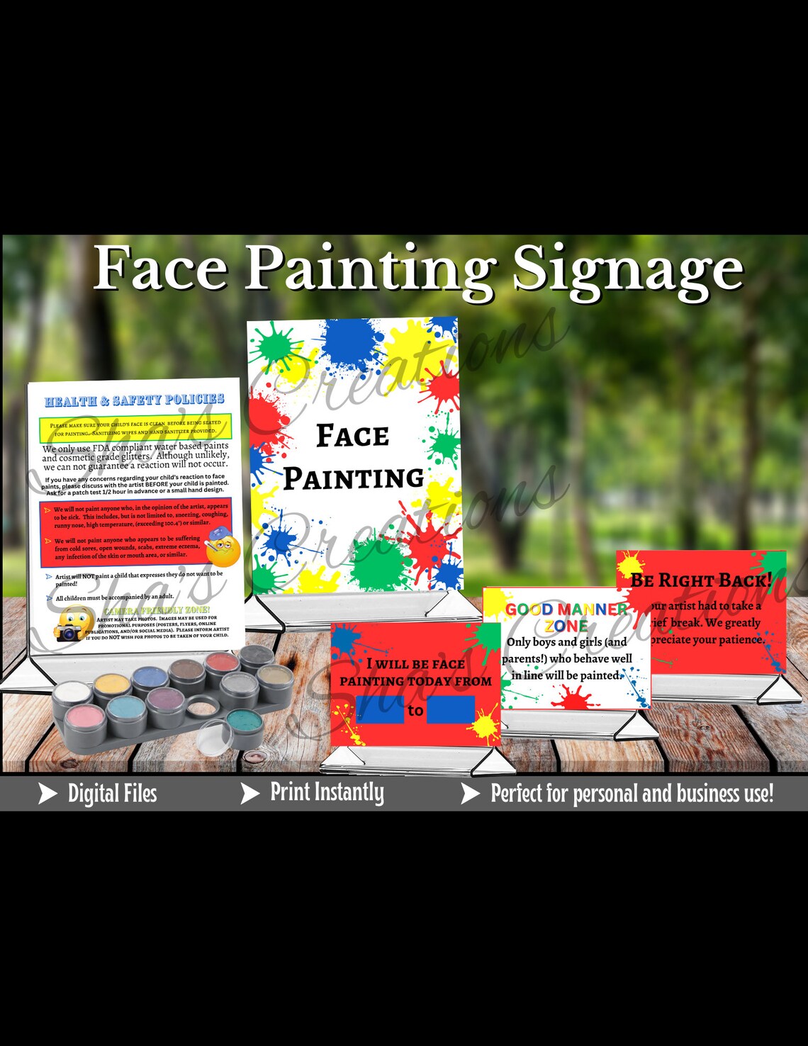 Printable Face Painting Printable Signage - Etsy