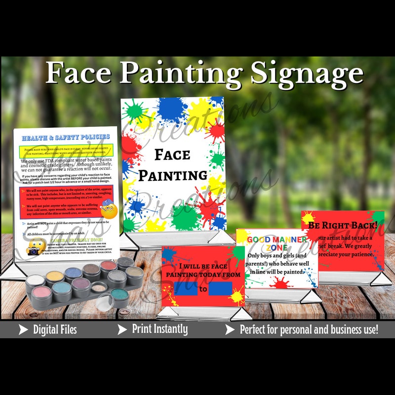 Face Painting Menu - Etsy