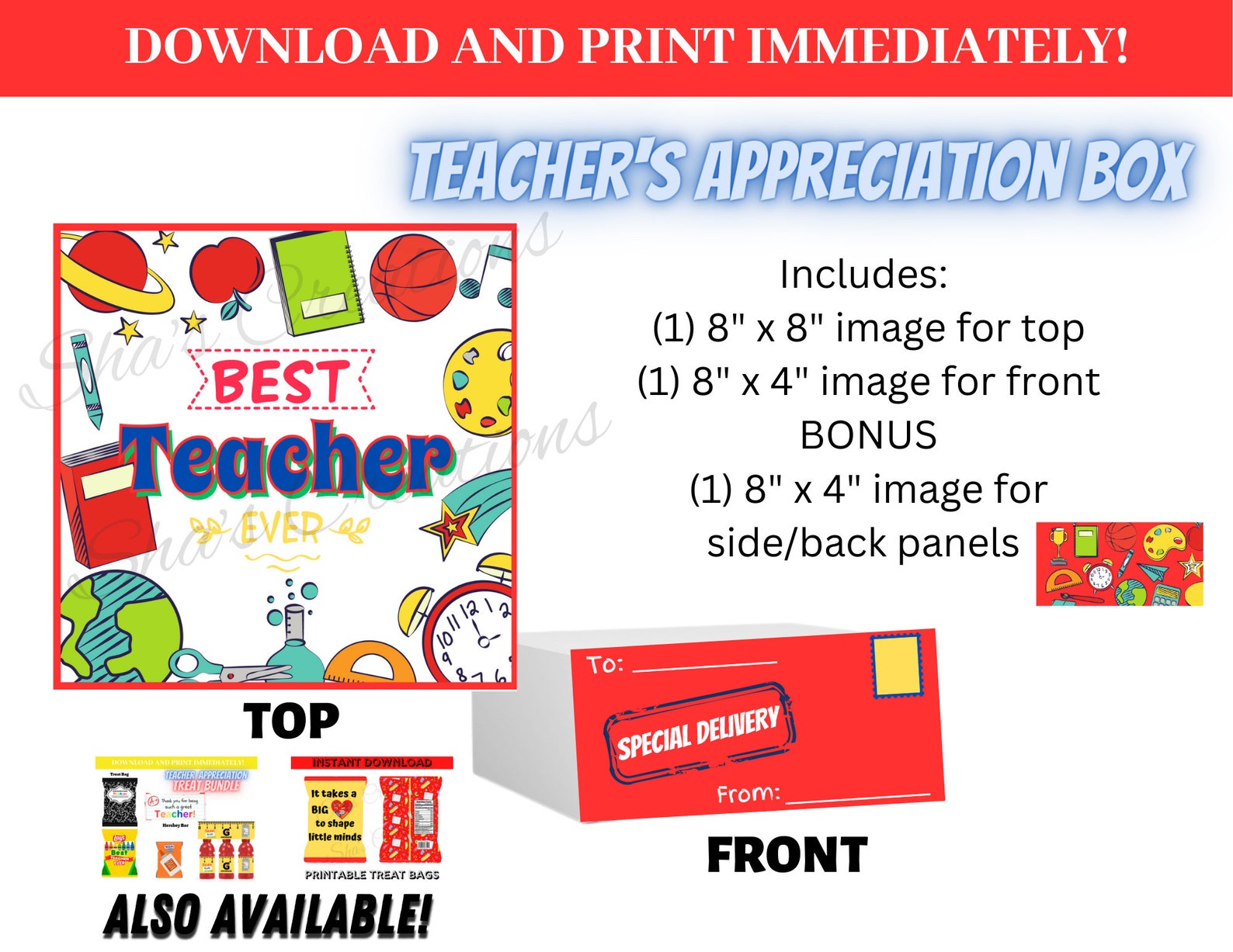 Printable Teacher Appreciation Box Labels Etsy
