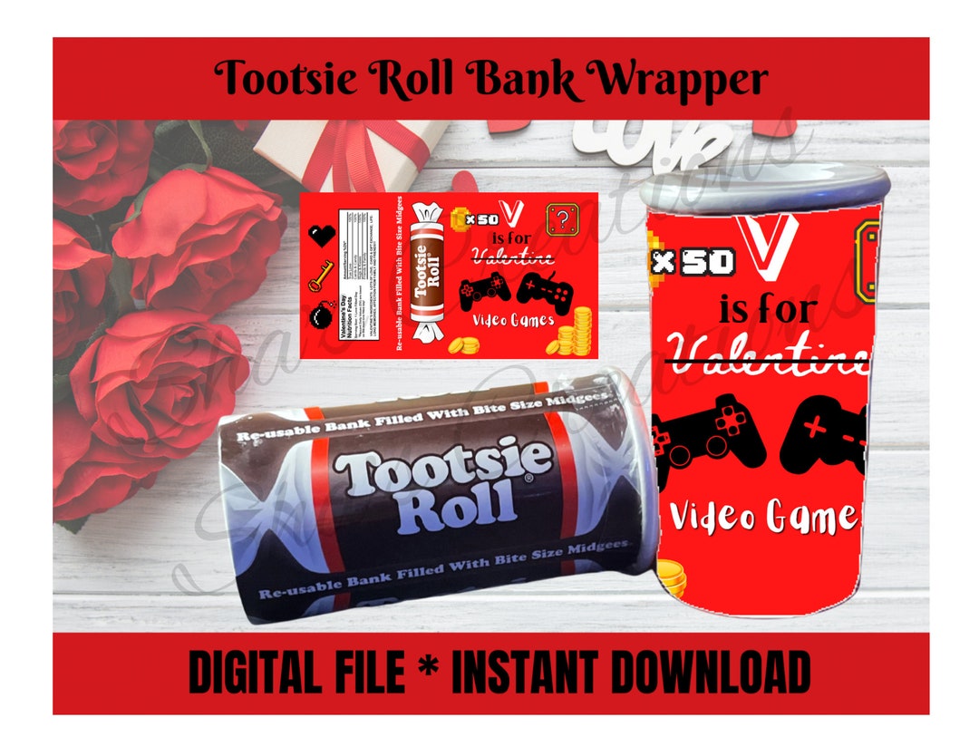 Valentine's Tootsie Roll Bank Wrapper - Etsy