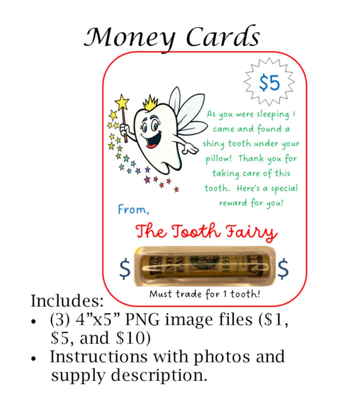 Printable Money Card - Etsy