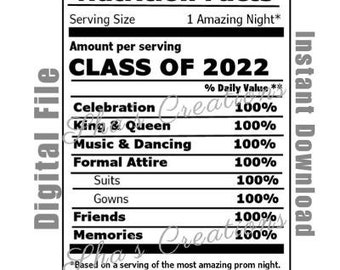Prom Nutrition Facts Svg - Etsy