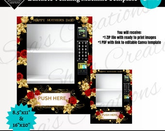 Happy Mother's Day Vending Machine Template DIY 8x10 16x20 Digital Download