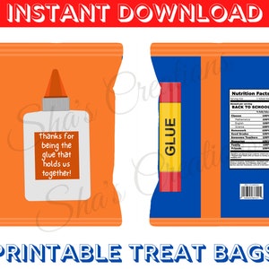Printable Back To School Chip Treat Bags