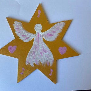Estrela das fadas pintada à mão (7 pontas) perfeita para grade de cristal