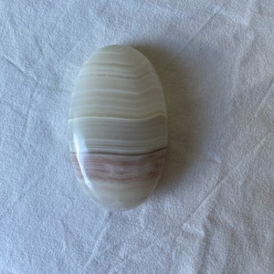 Pink Banded Calcite Palm Stone (large)