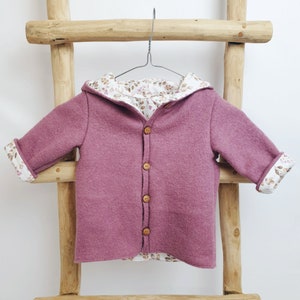 Boiled wool jacket, lined, fabrics freely selectable, jacket made of boiled wool, children&#39;s jacket made of wool, transitional jacket, autumn jacket, winter jacket, mulesing-free