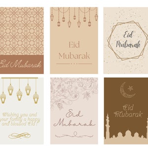 EID CARDS | PRINTABLE Digital Download Bundle of 5x7 Folded Minimal Islamic Eid Mubarak Cards