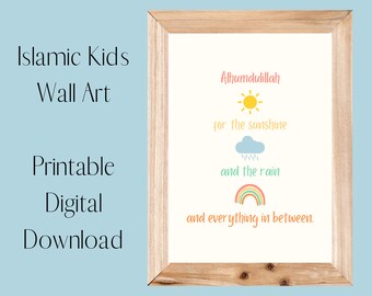 Arte de parede islâmica para berçário infantil - Arte para impressão - Decoração de parede para sala de estar - Decoração com citações islâmicas para impressão - Download digital