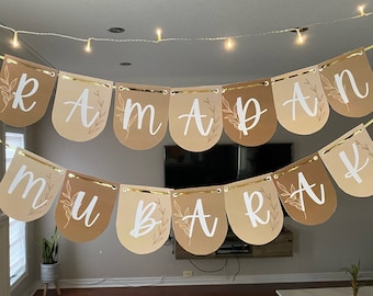 PRINTABLE DIGITAL Ramadan Mubarak Banner - Ramadan Eid Decor - Blessing Ramadan Mubarak Banner - Home Decor Ramadan Banner - Download