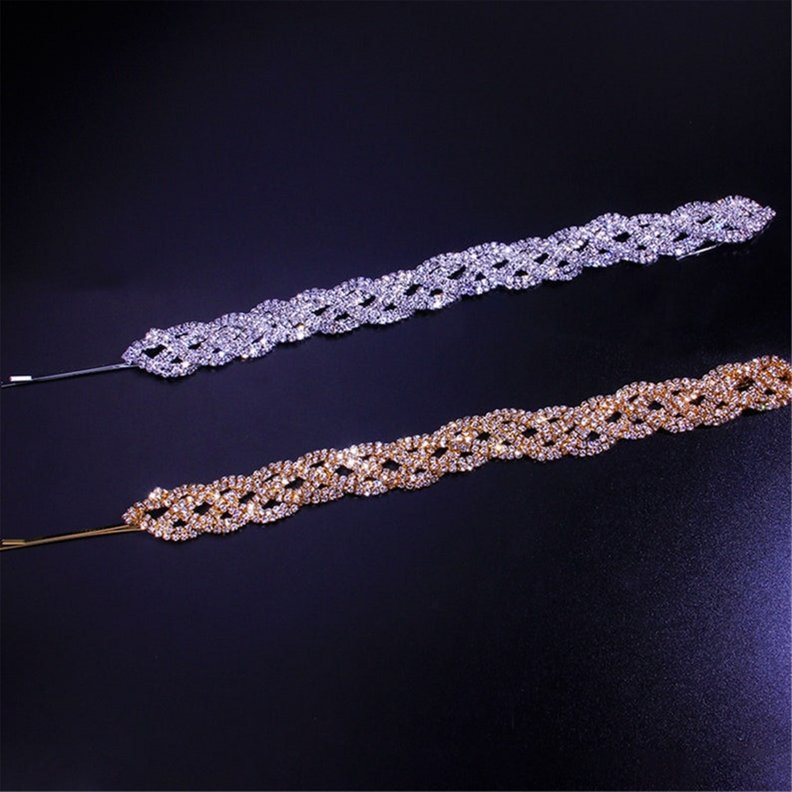 Hair Head Chain Jewelry Crystal Bridal Wedding Headpiece Etsy