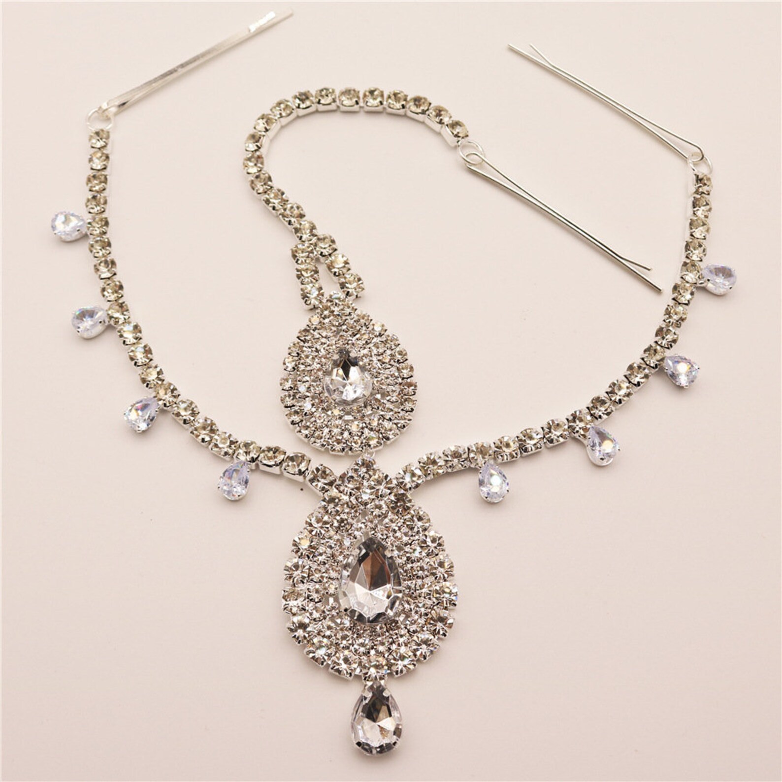 Luxury Crystal Head Chain Headpiece Forehead Teardrop Etsy