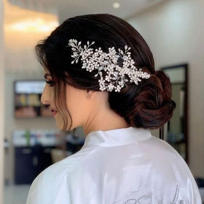 Wedding Bride Hair Comb Women Headwear Long Headdress Headbands Jewelry Decor 