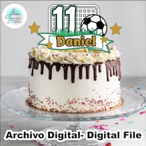 Gâteau de football SVG, gâteau d'anniversaire, gâteau sur le thème du football, fichier numérique SVG, Studio3,