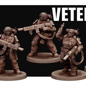 Imperial Veterans | 3D Printed Resin Miniature | By Red Pilgrim Miniatures