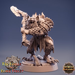 D&D Gnoll Bárbaro / Slasherim Howl / Miniatura de resina impresa en 3D / 32 mm / Por Daybreak Miniatures