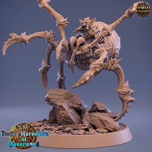D&D Dark Goblin Mercenary/Barbarian On Giant Spider | Raoul Pecker | 3D Printed Resin Miniature | 32mm | By Daybreak Miniatures