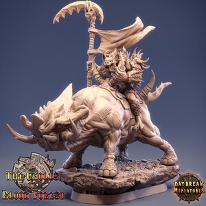 Jinete de bestias gnoll de D&D / Uglo Cree en Grinderwulf / Miniatura de resina impresa en 3D / 32 mm / Por Daybreak Miniatures
