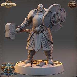 D&D Human Cleric/Paladin | Sir Taphis Nightscorch | 3D Printed Resin Miniature | 32mm | By Daybreak Miniatures