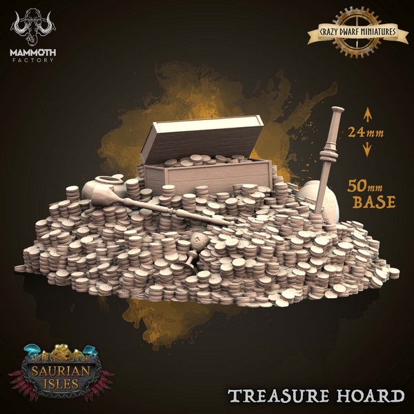 Treasure Hoard | Saurian Isle | 3D Printed Resin Miniature | By Mammoth Factory