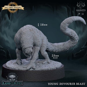 Young Devourer Beast | Land Of The Blind  | 3D Printed Resin Miniature | By Mammoth Factory