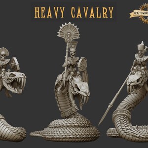 Skeleton Monstrous Cavalry | Pharaohs Legacy | 3D Printed Resin Miniature | By Crab Miniatures