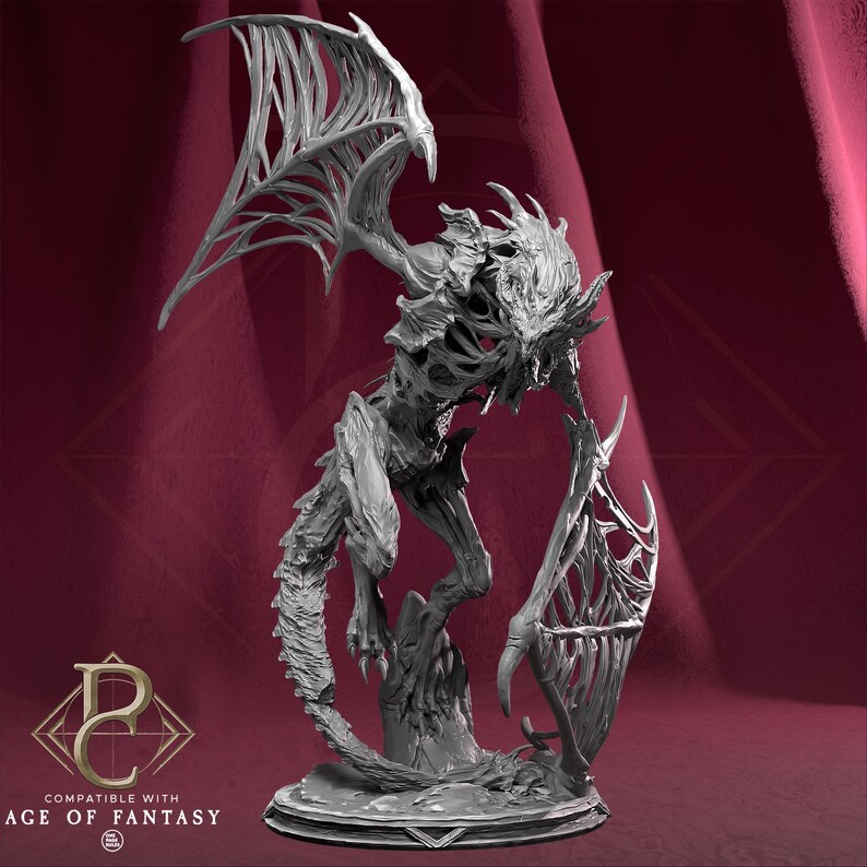 Miniatura Gigante De Murciélago Sobre Tumba - Para Juegos De Rol Y Wargames, Marca Bones, Resina