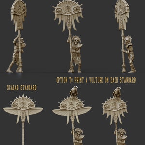 Skeleton Battle Standard | Pharaohs Legacy | 3D Printed Resin Miniature | By Crab Miniatures