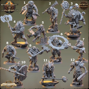 D&D Ogre Warband | The Mammoth Ogres Of Skull Mountain | 3D Printed Resin Miniature | 32mm | By Daybreak Miniatures
