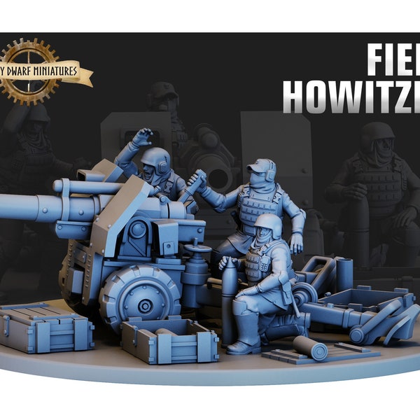 Field Howitzer | 3D Printed Resin Miniature | By Red Pilgrim Miniatures