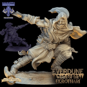 Ekrothari Warrior - Half-Orc Rogue/Ranger | Everdune | 3D Printed Resin Miniature | By Mammoth Factory