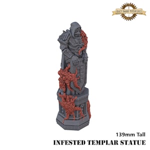 Infested Templar Statue&#39;s | Sci-fi Terrain  | 3D Printed Resin Miniature | By Astland 3D Studio