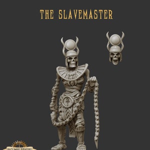 Skeleton Slavemaster | Pharaohs Legacy | 3D Printed Resin Miniature | By Crab Miniatures