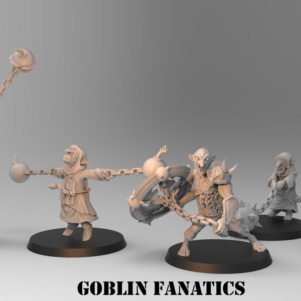 Goblin Fanatics | Crazy Mushrooms V3.0 | 3D Printed Resin Miniature | 28mm | By Crazy Mushrooms Studio