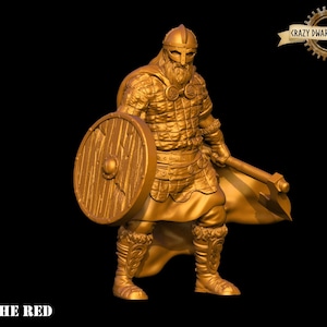 Mensch Barbar/Kämpfer | Erik der Rote - Könige & Helden | 3D Gedruckte Harz Miniatur | 32mm | Von Toydoy Miniatures