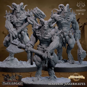 Beastkin Juggernauts | Mark Of The Beast  | 3D Printed Resin Miniature | By Mammoth Factory
