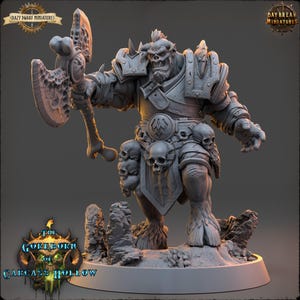 D&D Demon Barbarian/Fighter | Drethok Zarnal  | 3D Printed Resin Miniature | 32mm | By Daybreak Miniatures