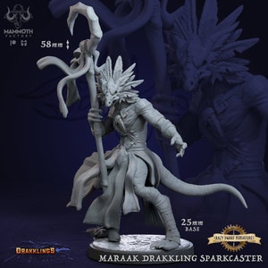 Maraak Drakkling Sparkcaster - Kobold Warlock/Sorcerer | Drakklings Of Dragon Keep | 3D Printed Resin Miniature | By Mammoth Factory