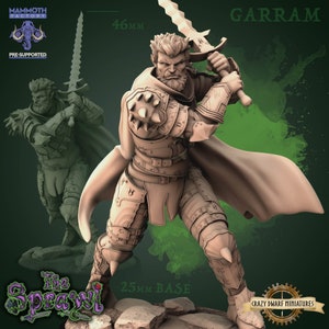 Garram - Half-Orc Fighter/Barbarian | The Sprawl  | 3D Printed Resin Miniature | By Mammoth Factory