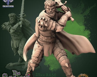 Garram - Half-Orc Fighter/Barbarian | The Sprawl  | 3D Printed Resin Miniature | By Mammoth Factory