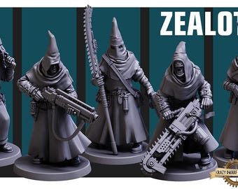 Imperial Zealots | 3D Printed Resin Miniature | By Red Pilgrim Miniatures